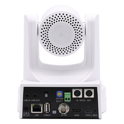 PTZOptics - FHD PTZ camera, 30x optical zoom with auto-tracking function, supports simultaneous IP Video (with native NDI, SRT, RTMPS, RTSP), USB3.0, 3G-SDI, HDMI2.0 outputs, PoE+, white