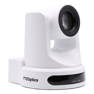 PTZOptics - FHD PTZ camera, 30x optical zoom with auto-tracking function, supports simultaneous IP Video (with native NDI, SRT, RTMPS, RTSP), USB3.0, 3G-SDI, HDMI2.0 outputs, PoE+, white