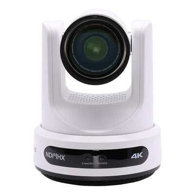 PTZOptics Move 4K 12X white - 4K UHD PTZ camera, 12x optical zoom with auto-tracking function, supports simultaneous IP Video (NDI|HX3, SRT, RTMPS, RTSP), USB2.0, 3G-SDI, HDMI2.0 outputs, PoE+, white