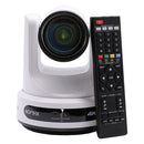 PTZOptics Move 4K 12X white - 4K UHD PTZ camera, 12x optical zoom with auto-tracking function, supports simultaneous IP Video (NDI|HX3, SRT, RTMPS, RTSP), USB2.0, 3G-SDI, HDMI2.0 outputs, PoE+, white