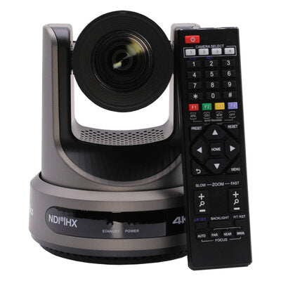 PTZOptics - PTZOptics Move 4K 20X grey - 4K UHD PTZ camera, 20x optical zoom with auto-tracking function, supports simultaneous IP Video (NDI|HX3, SRT, RTMPS, RTSP), USB2.0, 3G-SDI, HDMI2.0 outputs, PoE+, grey