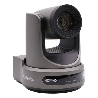 PTZOptics - PTZOptics Move 4K 20X grey - 4K UHD PTZ camera, 20x optical zoom with auto-traking function, supports simultaneous IP Video (NDI|HX3, SRT, RTMPS, RTSP), USB2.0, 3G-SDI, HDMI2.0 outputs, PoE+, grey