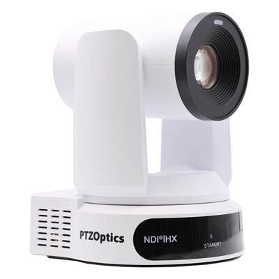 PTZOptics Move 4K 30X white - 4K UHD PTZ camera, 30x optical zoom with auto-tracking function, supports simultaneous IP Video (NDI|HX3, SRT, RTMPS, RTSP), USB2.0, 3G-SDI, HDMI2.0 outputs, PoE+, white