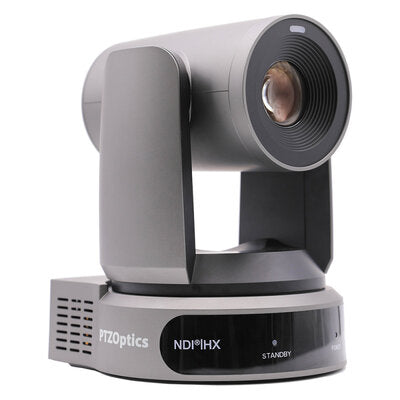 PTZOptics - PTZOptics Move 4K 30X grey - 4K UHD PTZ camera, 30x optical zoom with auto-tracking function, supports simultaneous IP Video (NDI|HX3, SRT, RTMPS, RTSP), USB2.0, 3G-SDI, HDMI2.0 outputs, PoE+, grey