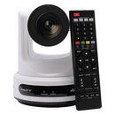 PTZOptics Link 4K 20X white - 4K UHD PTZ camera, 20x optical zoom with auto-tracking function, supports simultaneous IP Video (DANTE AV-H, SRT, RTMPS, RTSP), USB2.0, 3G-SDI, HDMI2.0 outputs, PoE+, white