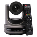 PTZOptics - 4K UHD PTZ camera, 20x optical zoom with auto-tracking function, supports simultaneous IP Video (DANTE AV-H, SRT, RTMPS, RTSP), USB 2.0, 3G-SDI, HDMI 2.0 outputs, PoE+, grey