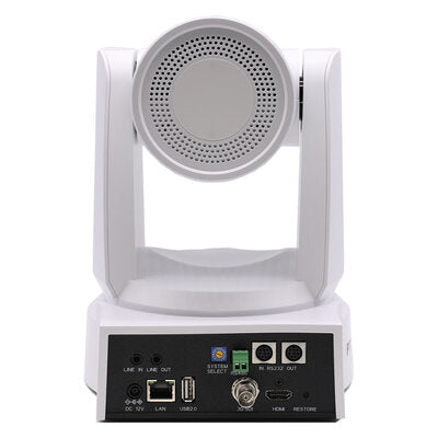 PTZOptics Link 4K 30X white - 4K UHD PTZ camera, 30x optical zoom with auto-tracking function, supports simultaneous IP Video (DANTE AV-H, SRT, RTMPS, RTSP), USB2.0, 3G-SDI, HDMI2.0 outputs, PoE+, white