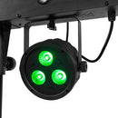 Mac Mah - Moving-FX BAR - Animation LED bar consisting of 2 x 30 W Spot moving heads, 2 Derby effects, 2 x 4-in-1 RGB-UV LED PARs, a Strobe effect and a red and green multi-point laser