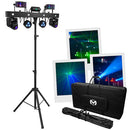 Mac Mah - Animation LED bar consisting of 2 x 30 W Spot moving heads, 2 Derby effects, 2 x 4-in-1 RGB-UV LED PARs, a Strobe effect and a red and green multi-point laser