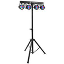 Party Bar Crystal MKII - Stand lights with 4 projectors of 9 multicolored RGBW LEDs, 25° light beam angle, DMX, auto, remote control included