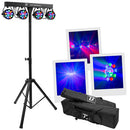 Party Bar Crystal MKII - Stand lights with 4 projectors of 9 multicolored RGBW LEDs, 25° light beam angle, DMX, auto, remote control included