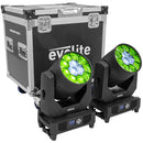 EVO WASH 1240Z-R SET - Pair of 12 x 40 W professional wash moving heads with zoom and Bee rotary effect, delivered in a transport flight case