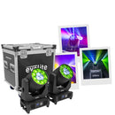 EVO WASH 1240Z-R SET - Pair of 12 x 40 W professional wash moving heads with zoom and Bee rotary effect, delivered in a transport flight case