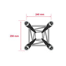 QUATRO-050 blk - Quatro 290 heavy  lg 50cm + coupl - Aluminum square truss, 290 mm, lenght 50 cm, black