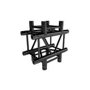QUATRO-A04 -blk  Corner 290 heavy 4dir. 90°+ coupl - Aluminum square truss, 290 mm, junction, 4 directions 90°, black