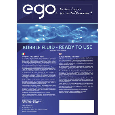 EGO Technologies - EGO - BUBBLE FLUID - READY TO USE - Universal fluid for bubble machines, 5 L can