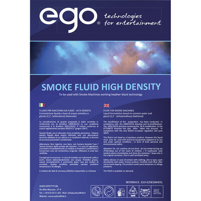 EGO Technologies - EGO - SMOKE FLUID -  HIGH DENSITY - Universal dense fluid for smoke machines, 5 L can