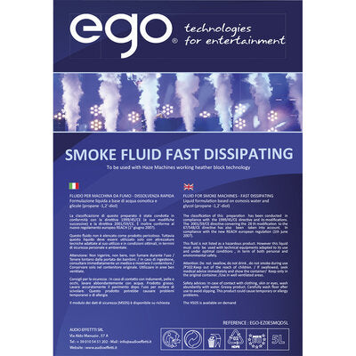 EGO Technologies - EGO - SMOKE FLUID - FAST DISSIPATING  - Universal pro fluid for smoke machines, fast dissipating, 5 L can