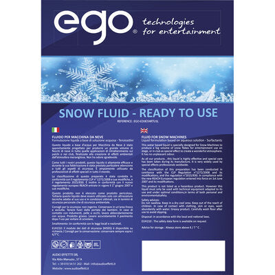 EGO Technologies - EGO - SNOW FLUID - READY TO USE - Universal fluid for snow machines, 5 L can