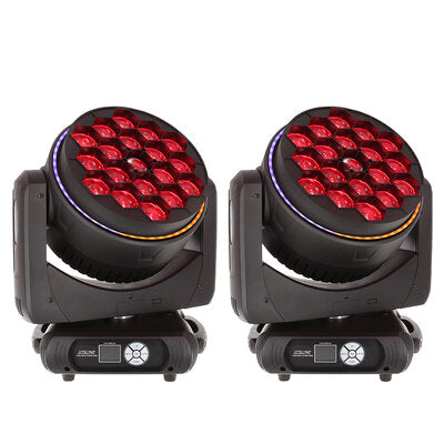 PACK LYRE HOAX 19x40W RING - Pack 2 multifunctional Wash moving heads, 19 x 40 W RGBW (4-in-1) LED each + flight case