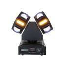 FULGURO-BEAM - 120 W moving head light equipped with 2 rotating wheels integrating 8 RBGW LED beams (4-in-1) , high-quality curved glass lenses, green and red laser