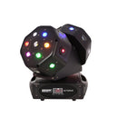 ACTARUS - Multi-beam moving head equipped with 2 independently rotating heads, Beam, Gobo, Strobe effect in warm light (gold LED), 4 laser heads with multi-point beams