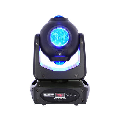 SOLARIUS - Moving head with an infinitely rotating ball head and equipped with 4 x 25 W RGBW LEDs producing beautiful multicolored beams, 2 red and green laser sources of 50 mW each