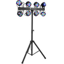 PARTY-BAR MAXI - Light effect with 4 + 4 LED projectors, 12 x 1 W RGBW each, stand and carry bag included