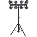 PARTY-BAR MAXI - Light effect with 4 + 4 LED projectors, 12 x 1 W RGBW each, stand and carry bag included