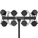 PARTY-BAR MAXI - Light effect with 4 + 4 LED projectors, 12 x 1 W RGBW each, stand and carry bag included