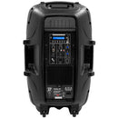 PS15A-BT - 450 W 2-way ABS active loudspeaker, 15" woofer, 1" tweeter, 1 MIC input, 1 line input and 1 link output,  USB / SDHC reader and Bluetooth receiver