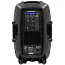 PS12A-BT - 400 W 2-way ABS active loudspeaker, 12" woofer, 1" tweeter, 1 MIC input, 1 line input and 1 link output,  USB / SDHC reader and Bluetooth receiver