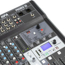 Promix 10 - 10-channel analog mixer with multi-effects and USB 2.0 connectivity, 8 MIC inputs with +48 V Phantom power, 6 line inputs and 2 stereo inputs, USB recorder and MP3, Bluetooth and SD player