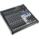 Promix 10 - 10-channel analog mixer with multi-effects and USB 2.0 connectivity, 8 MIC inputs with +48 V Phantom power, 6 line inputs and 2 stereo inputs, USB recorder and MP3, Bluetooth and SD player