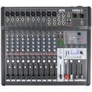 Promix 12 - 12-channel analog mixer with multi-effects and USB 2.0 connectivity, 10 MIC inputs with +48 V Phantom power, 8 line inputs and 2 stereo inputs, USB recorder and MP3, Bluetooth and SD player