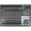 Promix 16 - 16-channel analog mixer with multi-effects and USB 2.0 connectivity, 14 MIC inputs with +48 V Phantom power, 12 line inputs and 2 stereo inputs, USB recorder and MP3, Bluetooth and SD player