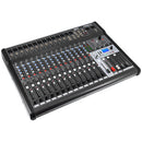 Promix 16 - 16-channel analog mixer with multi-effects and USB 2.0 connectivity, 14 MIC inputs with +48 V Phantom power, 12 line inputs and 2 stereo inputs, USB recorder and MP3, Bluetooth and SD player