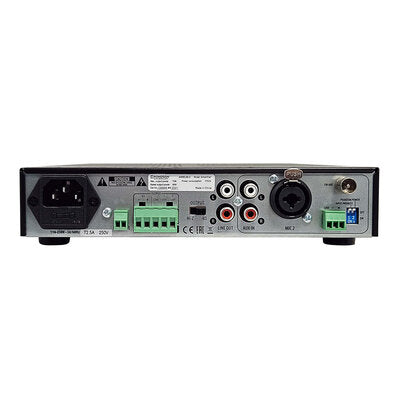 AM120UB-2 - 120 W compact  receiver mixer, standard 70 / 100 V and 4 ohm operation for low impedance, tuner, USB / SD player and built-in Bluetooth