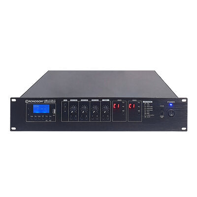 AM-2120-2 - 2 x 120 W, 100 V, 2-zone matrix amplifier, FM tuner module and MP3, USB and SD player, Bluetooth receiver