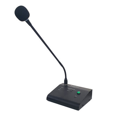 MIC-2 - 2-zone call microphone console for AM-2 series amplifiers, 3 zone buttons provide an easy-to-use control interface for zone calling, one general (ALL) and one for each zone (1 to 2)