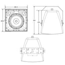 EXT106 - Enceinte proj. son 6,5 - IP65 coaxial 6.5 + 1" loudspeaker, 25 / 50 / 100 W on 100 V and 100 W on 8 ohm