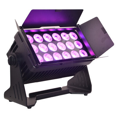 EGO Professional - Kit 4 x battery powered IP65 spotlight - floodlight, 18 x 10 W RGBW 4-in-1 LEDs + flight case
