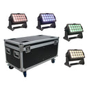 EGO Professional - Kit 4 x battery powered IP65 spotlight - floodlight, 18 x 10 W RGBW 4-in-1 LEDs + flight case