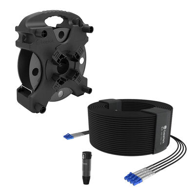 Beetek - Kit consisting of 100 m single-mode fiber optic cable (G202-100USM-4LC) + cable reel (DF100) + protective cap  (BH03)