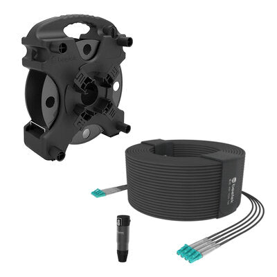 Beetek - Kit consisting of 100 m multi-mode fiber optic cable (G202-100U-4LC) + cable reel (DF100) + protective cap (BH03)
