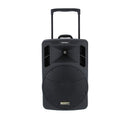 BE 9412 V2 - 250 W portable PA system with MP3 / SD / USB / DIVX / Bluetooth / CD player + 2 UHF handheld microphones, battery powered