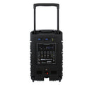 BE 9412 V2 - 250 W portable PA system with MP3 / SD / USB / DIVX / Bluetooth / CD player + 2 UHF handheld microphones, battery powered