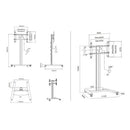Multibrackets - M Public Display Stand 180 HD Single Silver mounting interface: 800 x 500 mm, 1800 mm height