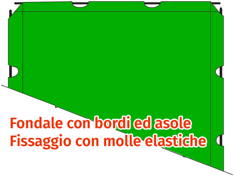 Fondale fotografico "Service" con bordi ed asole (incluso kit di fissaggio per strutture rigide o utilizzabile su cornice Service), "Chroma-Key" verde per uso effetto background 600x450cm 295" 4:3