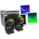 Lumina H380 Set - 380 W motorized moving head, white LED, linear CMY tricolor module, kit of 2 pcs. in an flight case